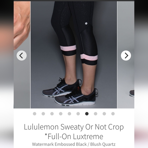 Lululemon Sweaty or Not Crop 21" Full-On Luxtreme Watermark Black Pink Leopard 4 - Picture 10 of 16
